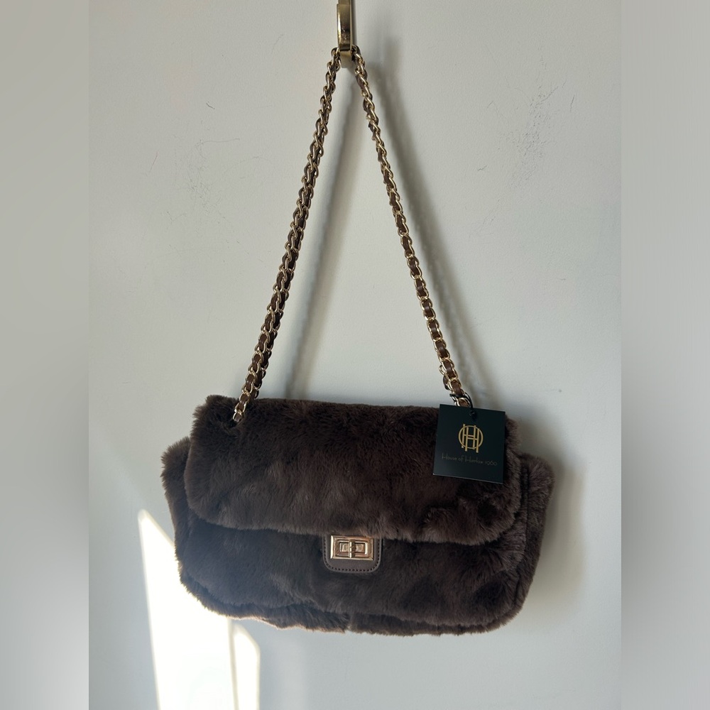 HoH1960 Viral Brown Faux Fur Shoulder Bag
